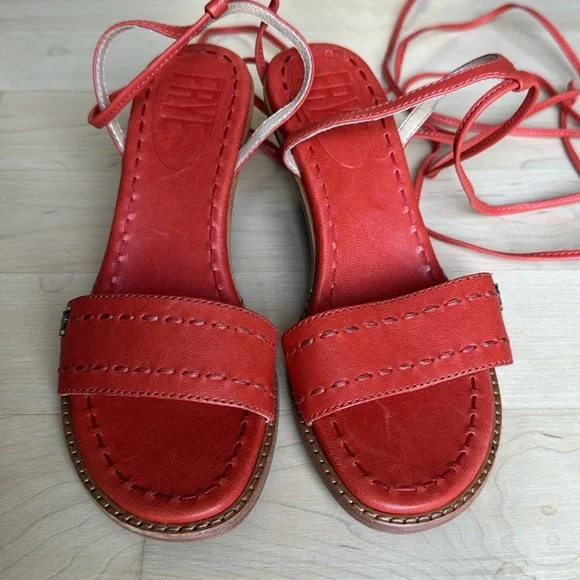 FRYE Estelle Ankle Tie Fiesta Leather Sz 6 - Picture 2 of 11